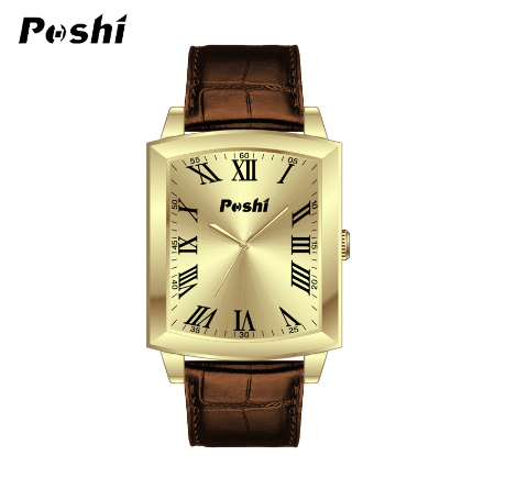 POSHI Vintage Classic Watches Men Original Casual Waterproof Roman Numerals Leather Watch for Men Fashion Quartz Mens Watch BROWN