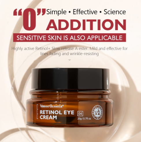 VIBRANT GLAMOUR Retinol Firming Eye Cream Hyaluronic Acid Anti Aging Moisturizer Remove Wrinkle Whitening Anti-puffiness Reduce Dark