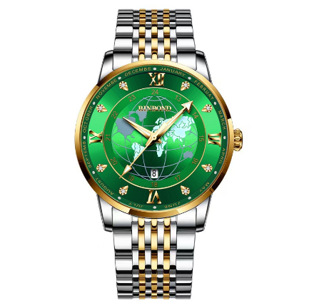 Original Luxury Golden Fashion Men Quartz Waterproof Luminous Calendar Stainless Steel Watch M6