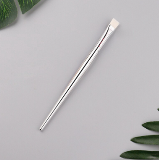 Professional Flat Eyebrow Brush It Cosmetic Silver Chromed Synthetic Eye Brow Lip Make up Brush