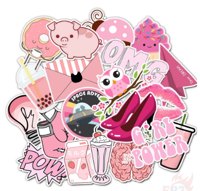 Pink Romantic Series 02 - GirlGang Cozy Graffiti Stickers ❉ 50Pcs/Set Mixed Fashion DIY Luggage Laptop Skateboard Doodle Decal