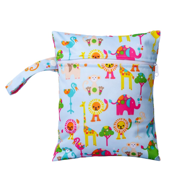 25x20cm Printed Pocket Wet Bag Waterproof Reusable Nappy Bags PUL Travel Baby Nappy Mini Size Wet Dry Bags Wetbags d6