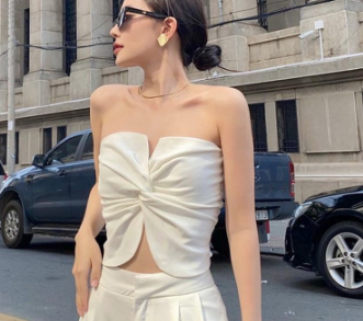 Summer Women Sexy Strapless Knot Streets Tube