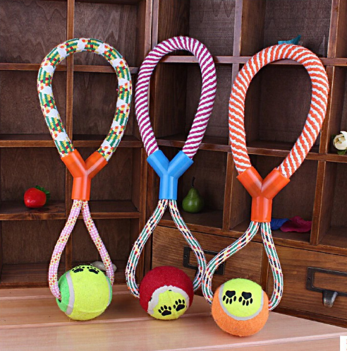 Pet dog training products dog cat play rope tennis ball toys Dogs exercise plaything Dog rope toys