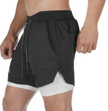 Superflower  Men's 2 In 1 Double-layer Running Shorts Quick Dry GYM Fitness Jogging Cycling Workout Sports Shorts Pants