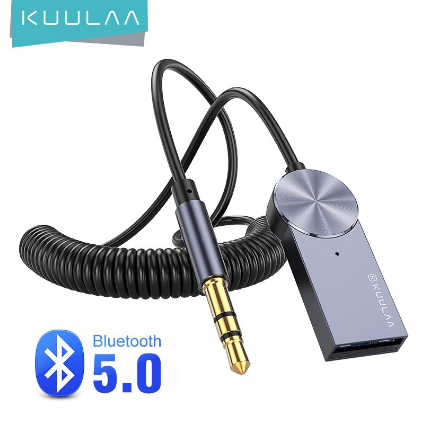KUULAA Car Bluetooth 5.0 Adapter Audio For Mobile Phone Speak Wired Speaker Receiver Emitter