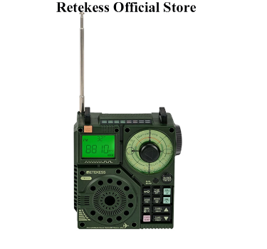 Retekess TR112 Portable FM AM Rechargeable Radio Digital Display Speaker with Lanyard