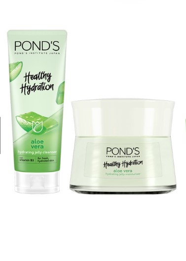 Ponds Hydrating Jelly Aloe Vera Facial Wash 100G Moisturizer 50G for Hydrated Skin BUNDLE OF 2