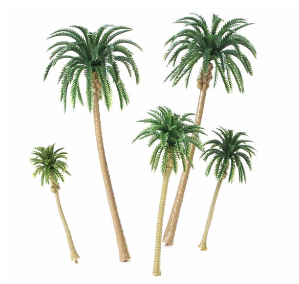 5 Pieces Model Trees Coconut Palm Tree Train Scenery Miniature Landscape Scenery Diorama Models Arch