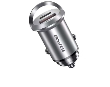 Awei C-708 Quick Charge Fast Charging 45W PD+QC Smart Mini Fast Car Charger (Silver)