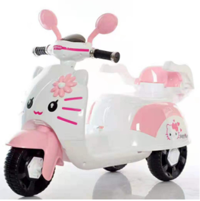 HelloKitty V.2 Electric Ride-On Motorbike Kid Rechargeable Bike Motor For Kids with Music Kids Watch