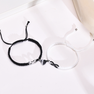 Couple Bracelet Stainless Steel Magnet Braided Couple Bracelet