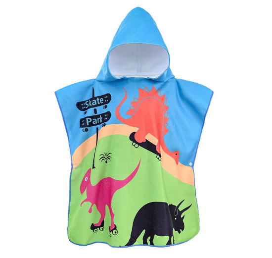 Children Bath Towel Cartoon Printed Baby Can Wear Hooded Bathrobe Beach Swimming Windproof Quick-Drying Cloak Kids Beach Towels T20