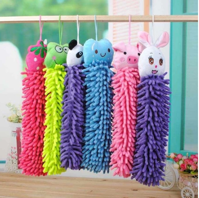 DHD Cartoon Animal Microfiber Towel New Cute Baby Hanging Microfiber Soft Hand Towels