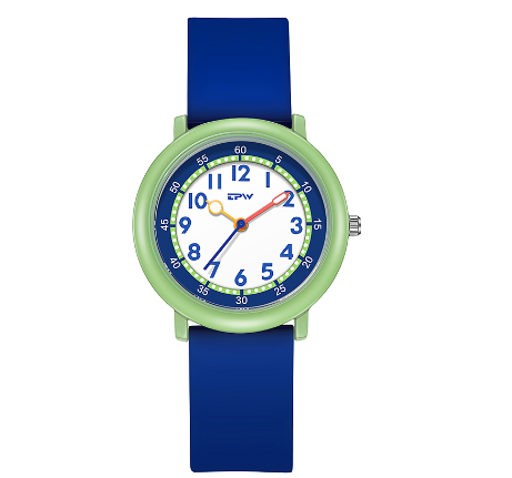 TPW 37mm Colorful Dial Watch Cute Quartz Watches For Young Ladies Rubber Strap Luminous Hands Wristwatch BLUE  GREEN