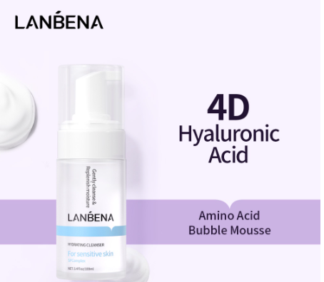 LANBENA Hyaluronic Cleanser Amino Acid Bubble Mousse Moisturizer Skin Care Repair 100ML