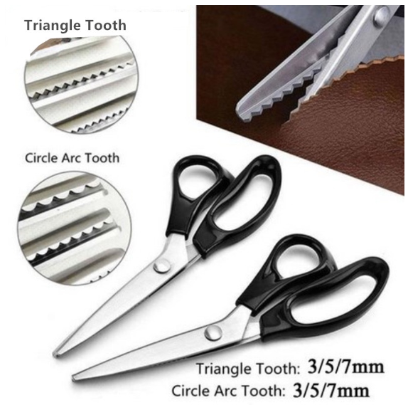 Stainless Steel Pinking Shears Sewing Scissor Fabric Leather Craft Tailor Professional Crafts Tool