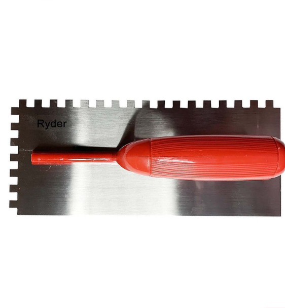 Ryder Tools Notched Plastering Cement Trowel with Teeth (280mm x 120mm) TR-12