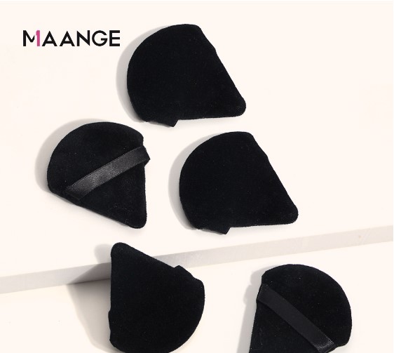 Maange Triangle Cushion Puff Dry Triangle Cushion Puff Triangle Cushion Puff Black 5pcs.