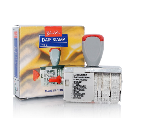 12 Text Stamp + English Date Size 4 Mm. Model YTD-2