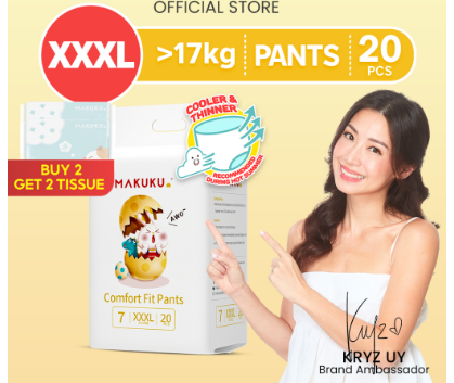 MAKUKU Comfort Fit Pull Up Pants Large - XXXL, Ultra Thin Soft and Breathable Baby Diaper, No Leaks