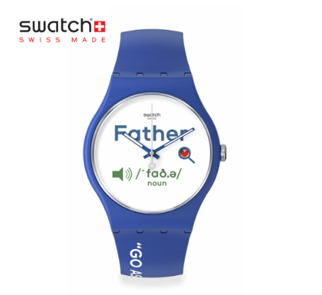 Swatch New Gent All About Dad SO29Z704 Blue Silicone Strap Watch