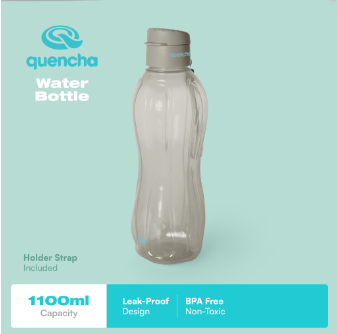 QUENCHA 17oz & 37oz Flip Cap Plastic Water Bottle