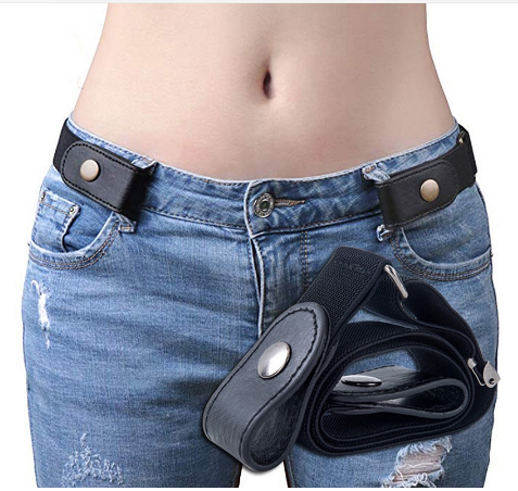 Women Canvas Belt Lazy Invisible Belt Women No Trace Jeans Wild Elastic Elastic Belt