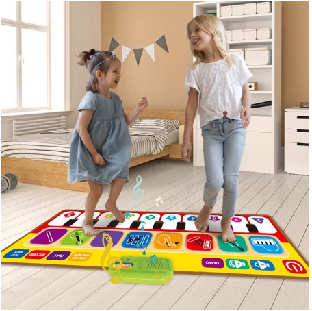 Kid Dance Pads Music Blanket Record and Playback Musical Keyboard Toy Touch Dance Blanket Carpet Mat