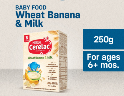 Cerelac Wheat Banana & Milk Infant Cereal 250g