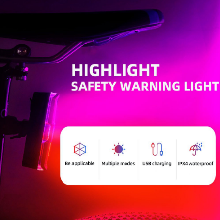 COD Bike Tail Light Bicycle Cycling USB Rechargeable Front Rear Light 6 Modes COB LED Signal Lamp