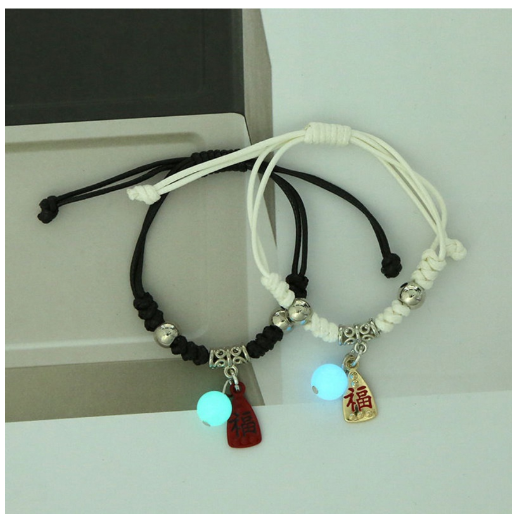 2Pcs Glow in the Dark Luminous Bracelet For Women Adjustable Fashion Women Men Couple Bracelet Best Friends Bracelets B19