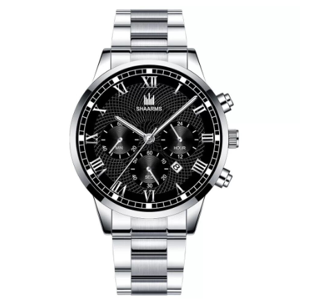 Men's Waterproof Quartz Business Wacthes Stainless Stee Original Relo Waterproof Luminous Gold Watch For Men SILVER BLACK