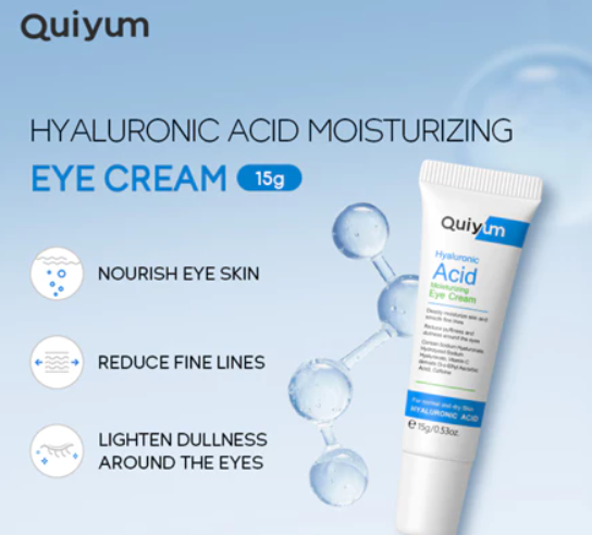 Quiyum Hyaluronic Acid Eye Cream Remove Dark Circle Eye Bag Moisturizing Gel 15g