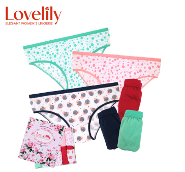 Lovelily 12 In 1 Esmeralda Cotton Rich Bikini Outside Panty