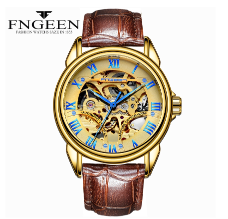 FNGEEN 0009 Men's Automatic Mechanical Watch GOLD