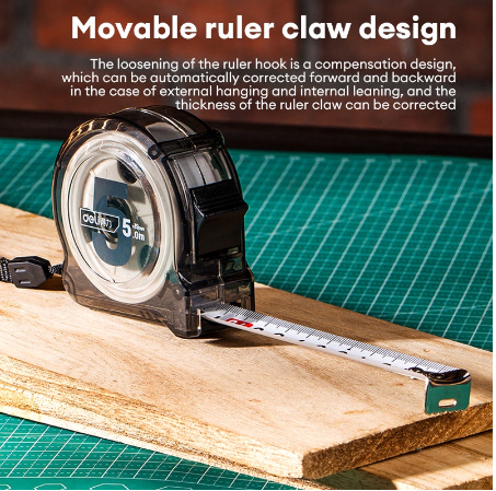 Deli 3/5/7.5M Transparent Industrial Steel Measuring Tape Portable Self Lock Tape Measure Meter Tape