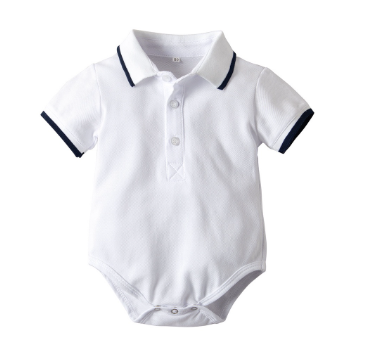 Infant Baby Boys Gentleman Short Sleeve Letter Printed Bodysuit Romper Clothes