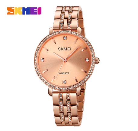SKMEI Watch For Woman Waterproof Original Women Stainless Steel Quartz 2006 ROSEGOLD