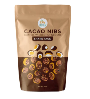Raw Bites Cacao Nibs Coated w/ Coconut Nectar  200g