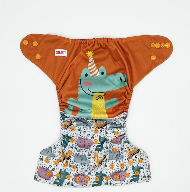 Bamboo Charcoal Cloth Diaper with Bamboo Charcoal Inserts and Double Leg Gusset D5