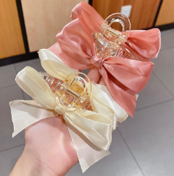 Large Ribbon Bow Acrylic Hair Claw Clip Ponytail Klein Blue Hair Clamp