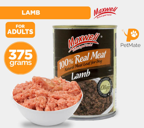 Maxwell Adult Dog Wet Food Can Lamb 375g - PetMate max well healthy complete nutrition canned