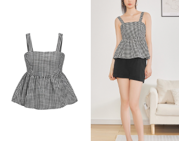 Lovito Women Tie Back Bow Back Tank Top L62ED054 Black and White