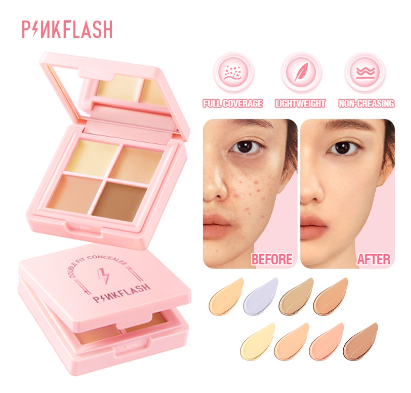 PINKFLASH Full Coverage Concealer Palette Flawless High Coverage Lightweight Moisturizing Correcting Long-Lasting Waterproof Multi-Use