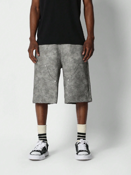 SUMWON Carpenter Detail PU Jorts