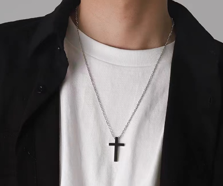 MONIKO 18k Saudi Iced Gold Cross Pendant Male High Quality lucky charm Gold Necklace Jewelry