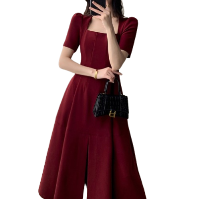 Lovito Women Elegant Plain Split Ball Gown Dress LNE27028 (Multi-color)