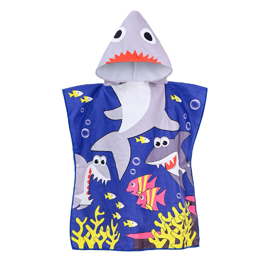 Children Bath Towel Cartoon Printed Baby Can Wear Hooded Bathrobe Beach Swimming Windproof Quick-Drying Cloak Kids Beach Towels T14