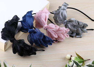 Korean Cloth Bow Headband Girls Elegant Lace Sweet Hair Band